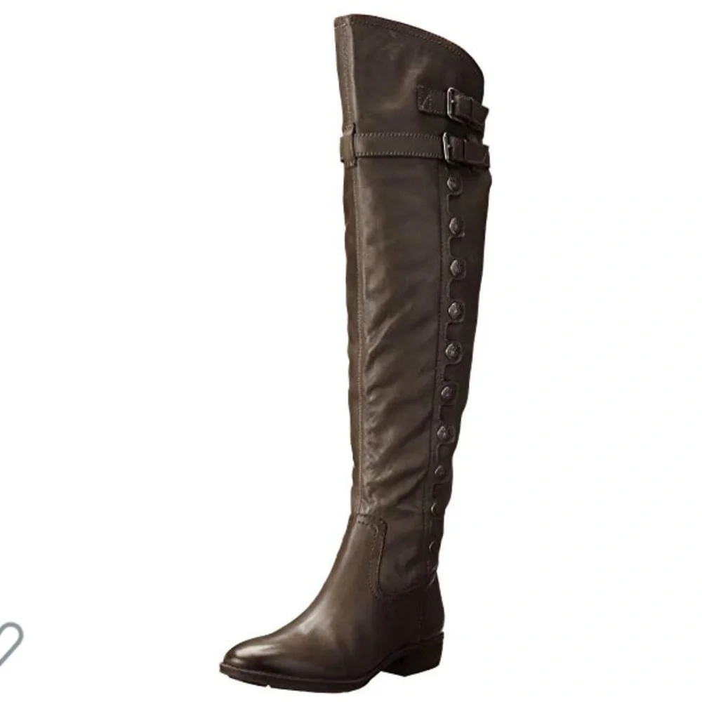 Sam Edelman Over-the-Knee Leather Boots in Dark Brown
